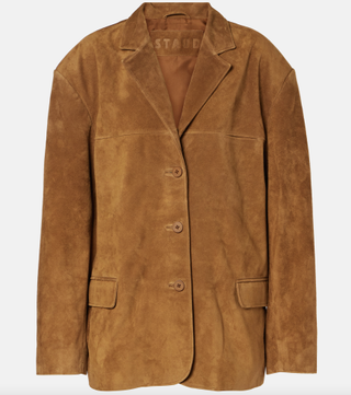 StaudCorrine single-breasted suede jacket