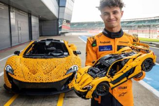 Lando Norris Takes on Silverstone in a Life-Size LEGO McLaren P1