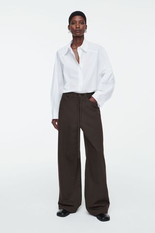 Wide-Leg Drawstring Pants