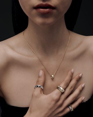 models wear Louis Vuitton's new collection of fine jewelry called Le Damier de Louis Vuitton