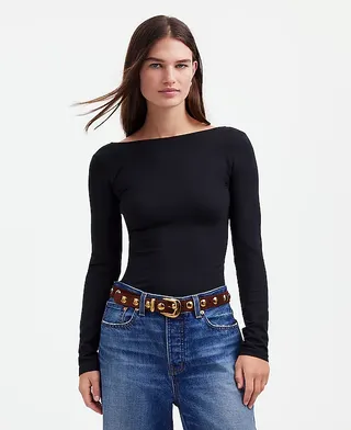 madewell, Long-Sleeve Scoopback Tee