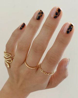 Half tortoiseshell nails