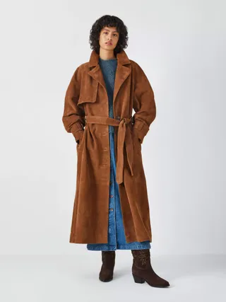 And/or Suki Suede Trench Coat, Tan