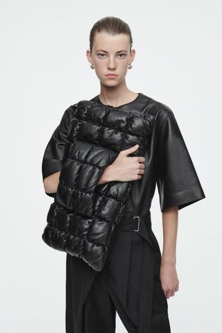 Pillow Oversized Quilted Clutch - Leather