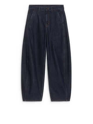 Barrel-Leg Jeans - Dark Blue - Arket Ww