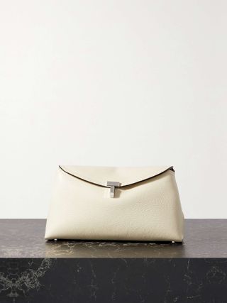 T-Lock Textured-Leather Clutch