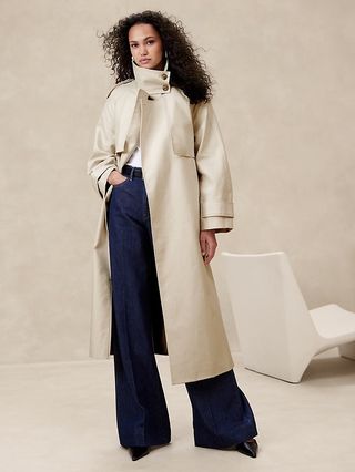 Sabbia Oversized Italian Twill Trench Coat