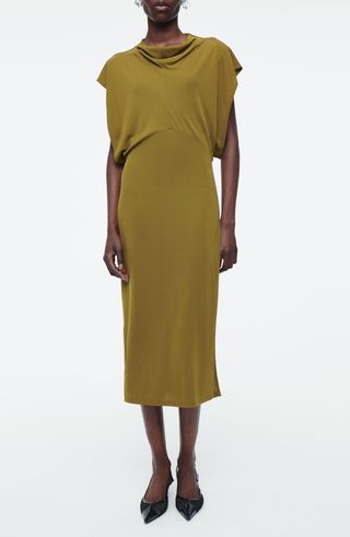 Drape Cowl Neck Dress