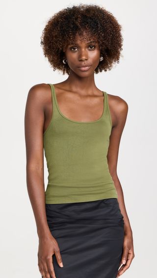 Cotton Slim Scoop Tank