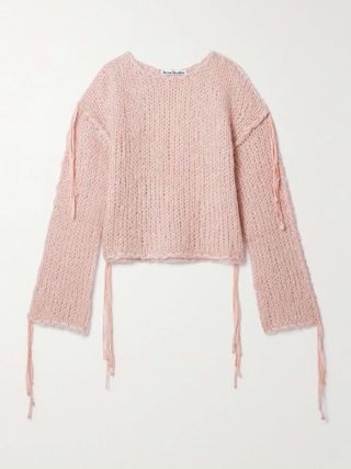 Cropped Whipstitched Knitted Sweater