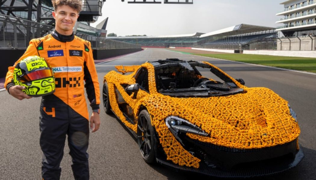 Watch Lando Norris Drive a McLaren P1 Made Entirely Out of LEGOs