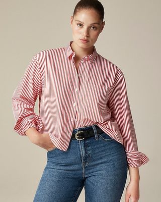 Cropped Button-Up Shirt in Bartram Stripe