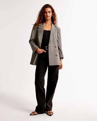 Double-Breasted Slouchy Blazer