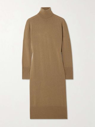 Cashmere Turtleneck Midi Dress