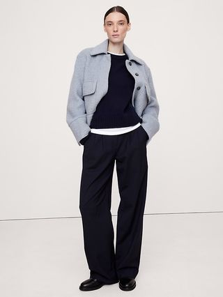 High-Rise Wide-Leg Wool Pant