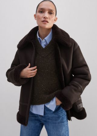 Forever Shearling Aviator Jacket