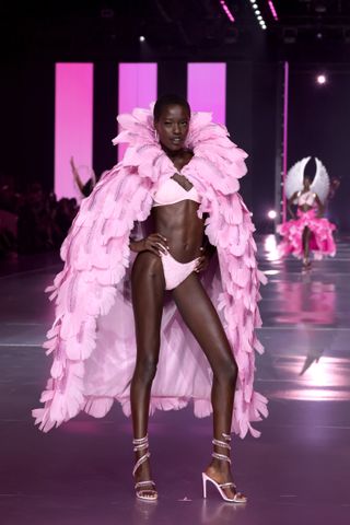 Awar Odhiang walks the runway for the Victoria's Secret Fashion Show 2024