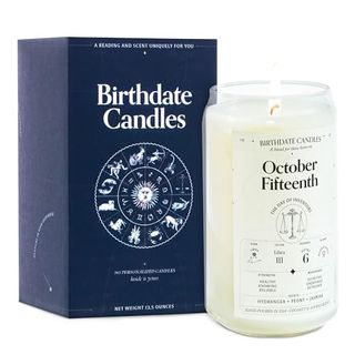 Birthdate Candles, October 15 - Libra Zodiac Scented Candles Birthday Gift - Hydrangea, Peony & Jasmine Scent - All-Natural Soy & Coconut Wax, 60-80 Hour Burn Time - Made in Usa