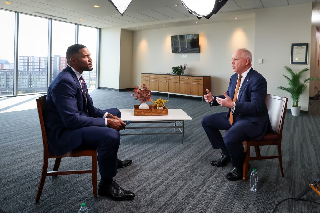 Michael Strahan X Tim Walz GMA Interview