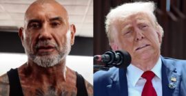 Dave Bautista mocks Trump’s tough guy act: “He wears more makeup than Dolly Parton”