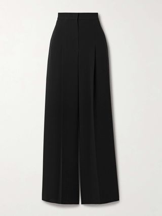 Lino Pleated Crepe Wide-Leg Pants