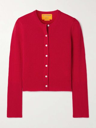 Jane Pointelle-Knit Cashmere Cardigan