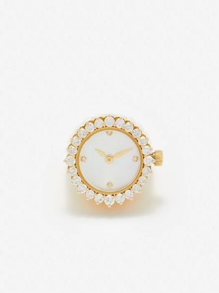 Bague Montre L'horloge Diamants or Jaune