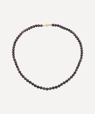 18ct Gold Black Pearl Necklace