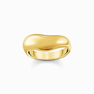 Gold-Plated Ring in Organic Shape