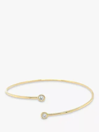 London Road Portobello 9ct Yellow Gold Raindrop Diamond Bangle Bracelet