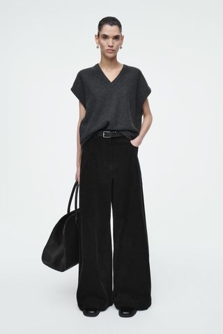 Corduroy Wide-Leg Trousers