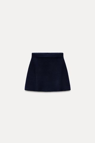 Plain Knit Mini Skirt