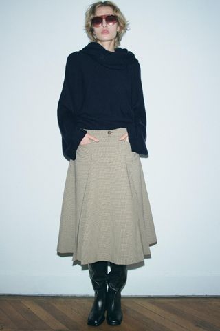 Check Midi Skirt Zw Collection