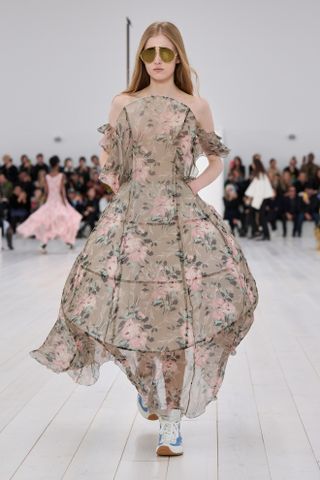 floral hoop dress at loewe for paris fashion week spring summer 2025