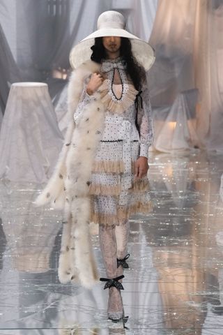 valentino tiered polka dot dress at paris fashion week spring summer 2025