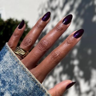 @themaniclub glittery plum nails