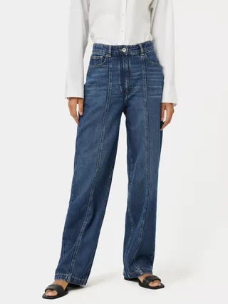 Jigsaw Tailored Loose Leg Jeans, Vintage Mid Blue