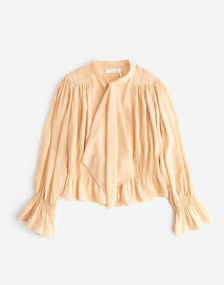 Madewell x Reluxe Fashion, Chloé Neutral Pink Preowned Silk Ruffled Blouse