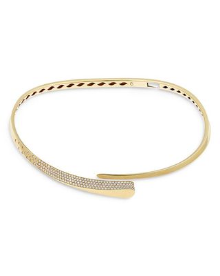 18k Yellow Gold Like Diamond Pavé Choker Necklace - Exclusive, Italy Campaign