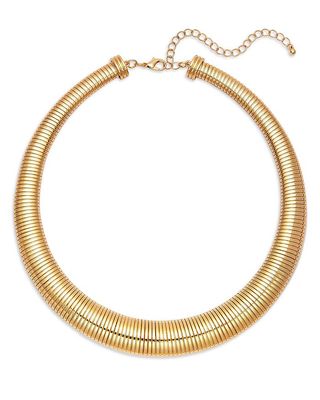 Tubogas Collar Necklace in 14k Gold Plated, 16