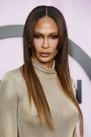 Joan Smalls with long jellyfish bob haircut