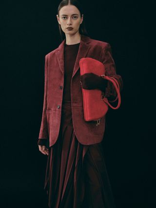 Kant Suede Blazer, Burgundy