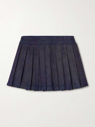 Blake Pleated Denim Mini Skirt