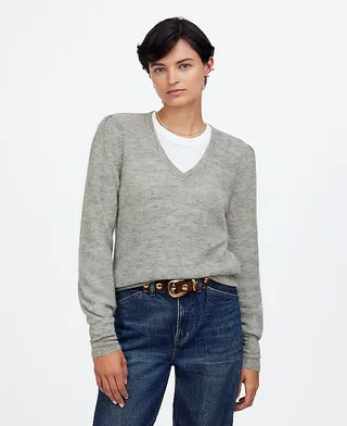 madewell, Alpaca-Blend Deep V-Neck Sweater