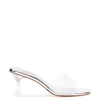 Vivi Lucite Hi Mule in Silver Specchio