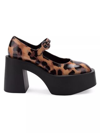 Larroudé, Olivia Leopard-Print Patent Leather Mary Jane Pumps