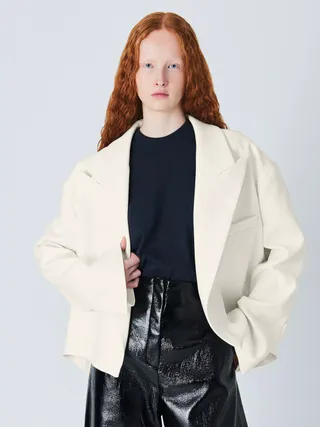 John Lewis X A.w.a.k.e. Mode Oversized Jacket, Ecru