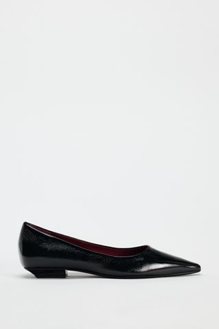 Faux Patent Leather Toe Shoes