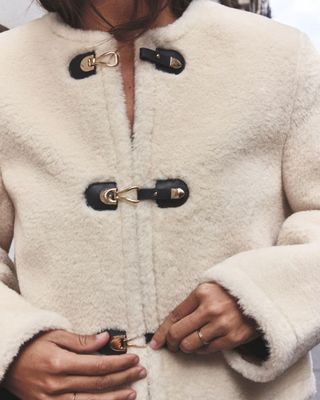 Zara, Faux Shearling Toggle Jacket