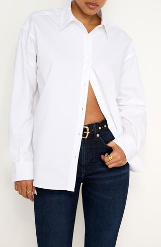 Perfect Cotton Poplin Button-Up Shirt